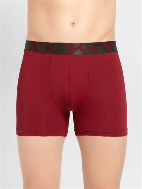 Red Pepper Ultra Soft Tactel Nylon Mens Trunks With Double Layer Contoured Pouch For Men Ic28