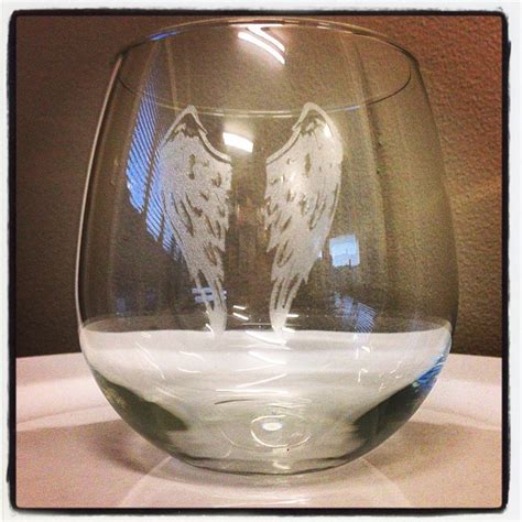 Stunning Angel Wing Stemless Wine Glasses Wine Wineglasses Glasses Perfectt Stemless