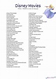 Free Disney Movies List of 400+ Films on Printable Checklists