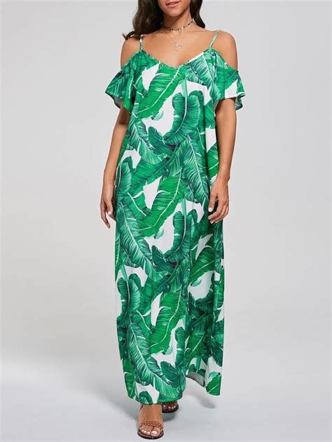 Cold Shoulder Tropical Maxi Dress Tropical Maxi Dress Summer