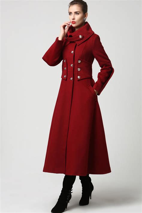 Military Wool Coat For Women Elegant Maxi Long Coat 1118 Xiaolizi
