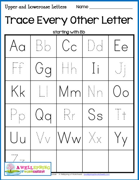 Uppercase And Lowercase Letters Tracing Worksheet