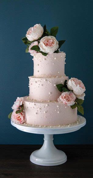 50 Timeless Pearl Wedding Cakes Blushing Buttercream Pearl Wedding Cake