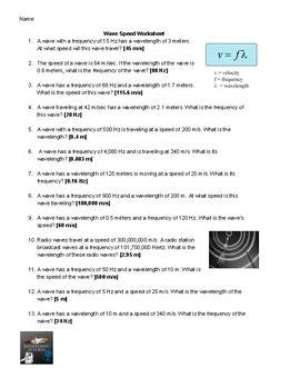 How fast the waves travel away from their source. Wave Speed Worksheet (With images) | Physics classroom ...