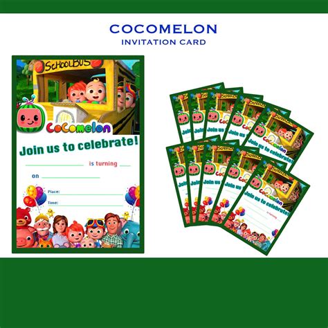 Cocomelon Birthdaychristening Invitation Card Shopee Philippines