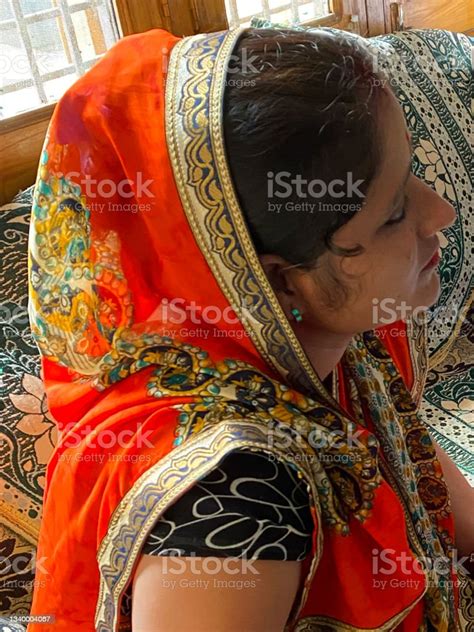 Closeup Image Of Indian Hindu Woman Wearing Sari Traditional Clothing As Part Of Raksha Bandhan