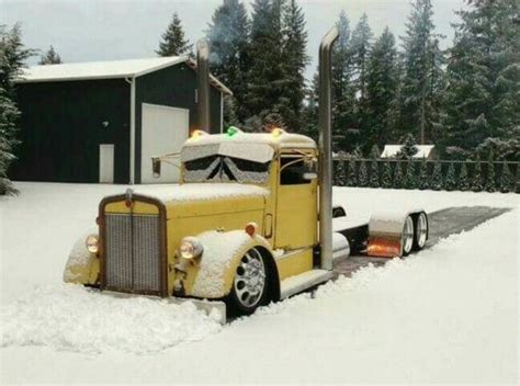 Lowrider Snow Plow Tractor Trailer Truck Kenworth