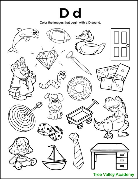 Letter D Sound Worksheets Tree Valley Academy