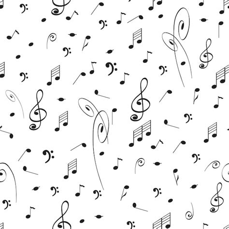 Premium Vector Abstract Music Seamless Pattern Background With Black