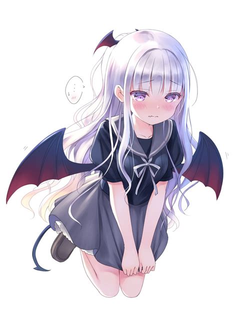 Safebooru 1girl Bangs Bat Wings Blush Breasts Commentary Request