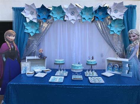 Frozenpartytheme Frozen Party Decorations Frozen Dessert Table