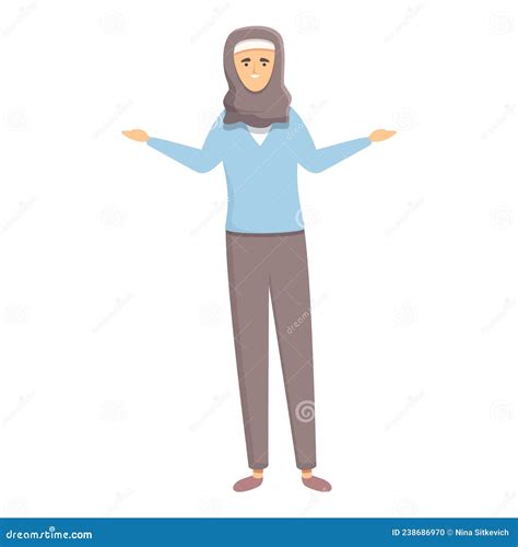 Hijab Teacher Icon Cartoon Vector Muslim School