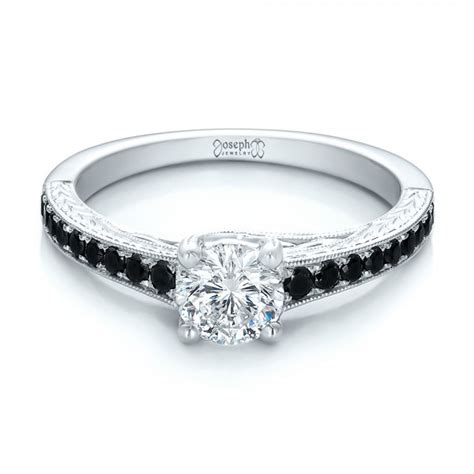 Custom Black Diamond Engagement Ring 100665 Seattle