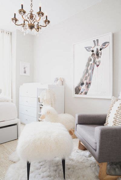Modern All White Nursery With A Pop Of Pink White Nursery Sweet