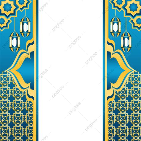 Islamic Gold Frame Png Image Islamic Pattern In Gold And Blue Frame