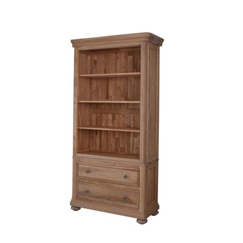 Grayson Solid Oak Bookcase With 2 Drawers Buy Online