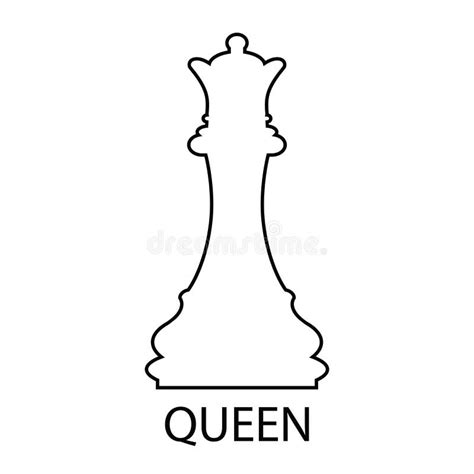 The Queen Chess Piece Outline Of A Chess Piece Stock Vector