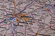 City of Gadsden Alabama on a Map Stock Photo - Image of roadmap ...