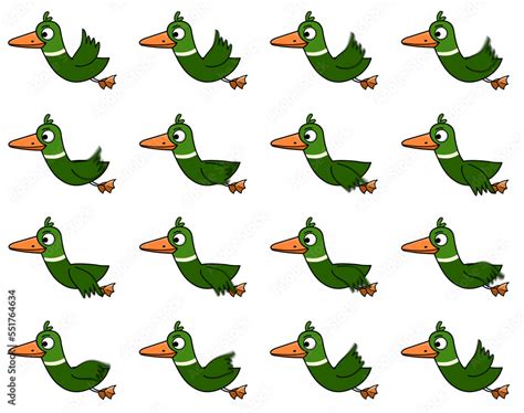 Fotografia Do Stock D Duck Bird Flying Animation Sprite Sheet In Png