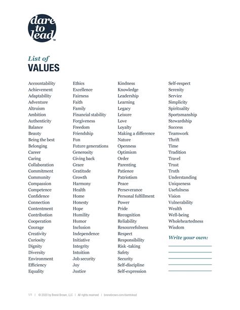 Printable List Of Values Printable Form Templates And Letter