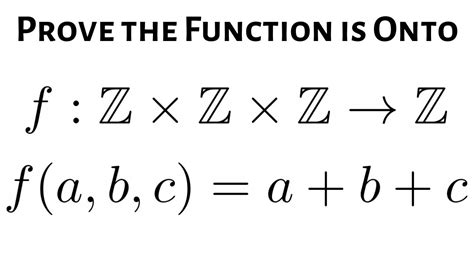 How To Prove A Function Is Onto Example With A Function From Z X Z X Z