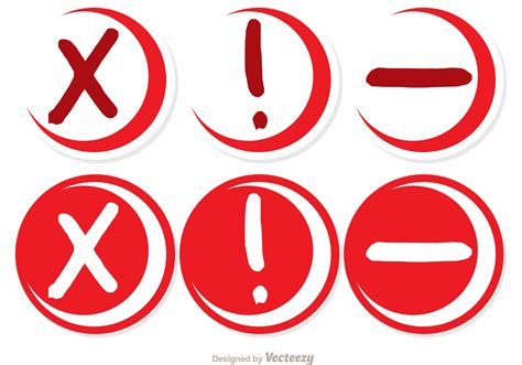 Skethcy Red Cancelled Circle Icons Vector Pack 84887 Vector Art At Vecteezy