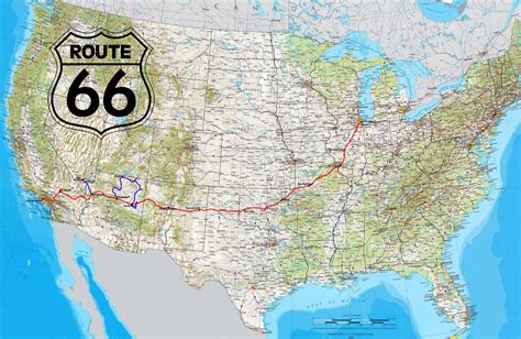 Route 66 On Map Of America Map Of World