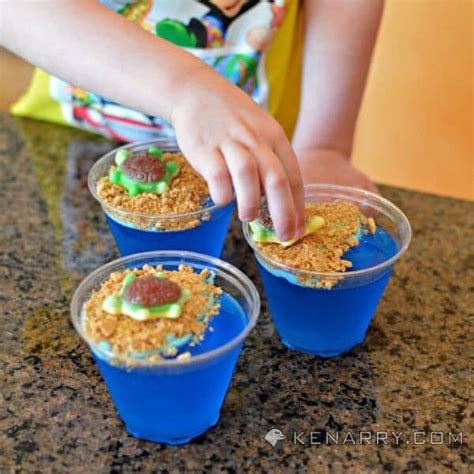 Blue Raspberry Jello Cups For Kids Tropical Turtle Beach
