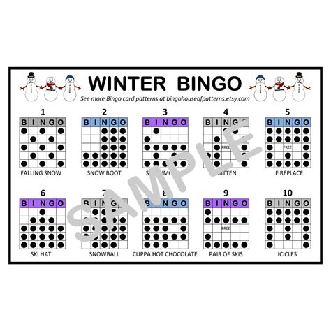 Collection Seasons Bingo Card Patterns For Really Etsy España