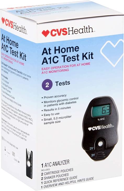 Buy Cvs A1c At Home Test Kit Home Use Monitoring Of Glycemic Control