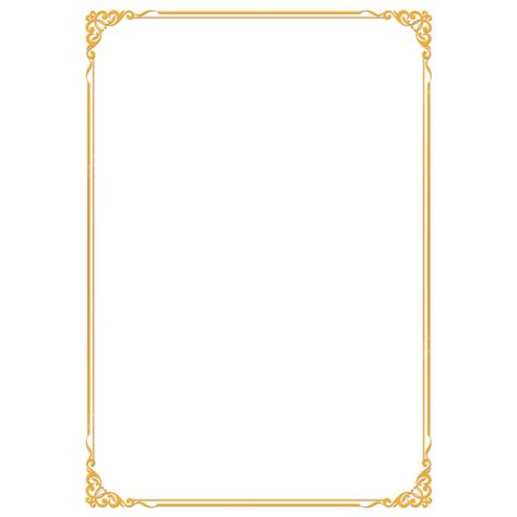 Gold A4 Border A4 Border Borders Paper Png Transparent Clipart Image