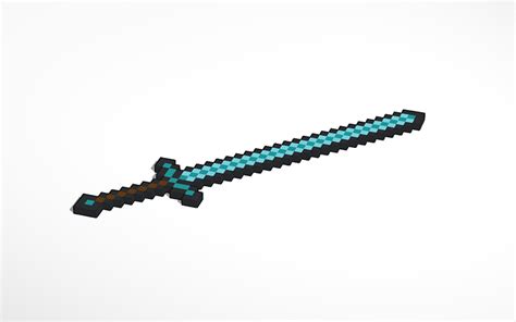 3d Design Minecraft Long Diamond Sword Tinkercad