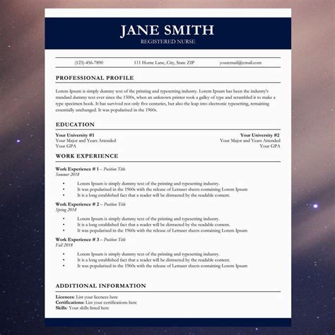 Maybe you would like to learn more about one of these? Medical Resume/CV Template | Nurse Cover Letter | Easy to ...