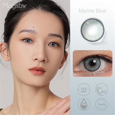 Color Contact Lenses For Eyes Yearly Pair Russian Blue Soft Gray Eye