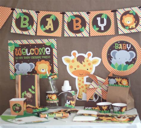 Safari Jungle Baby Shower Decorations Printable Safari Baby Etsy
