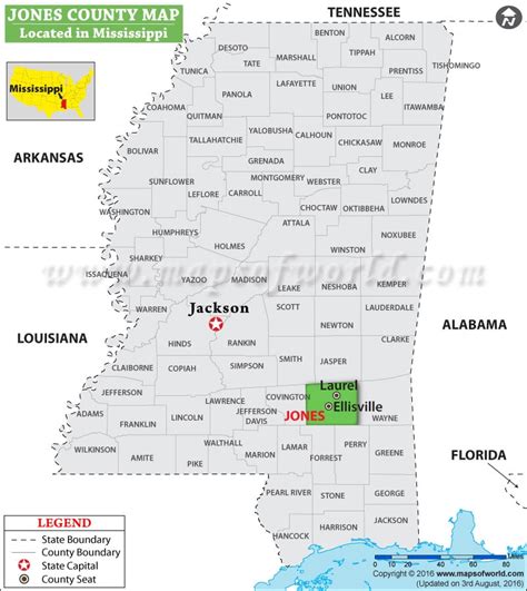 Jones County Map Mississippi