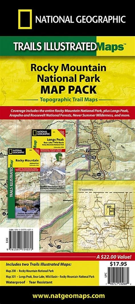 Rocky Mountain National Park Map Pack Bundle By National Geographic Maps