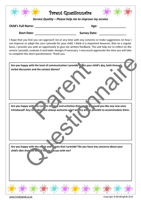 Parent & Child Questionnaires - MindingKids