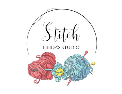 Editable Knitting And Crochet Logo With Custom Diy Text Pre Made Logo