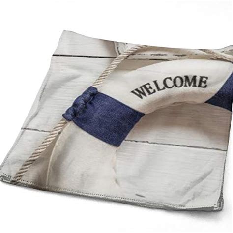 Nautical Anchor And Lifebuoy Hand Towels For Bathroom 275 X 12
