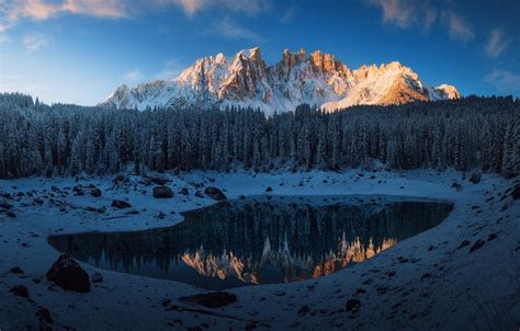 Wallpaper Snow Mountains Italy The Dolomites Images For Desktop