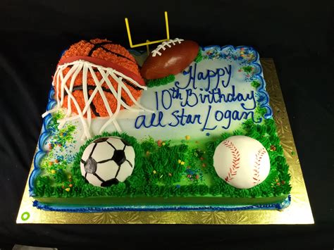 Sports Balls On Sheet Cake Tiffanys Bakery