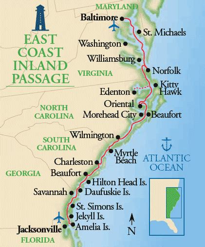 √ Inland Waterways Map East Coast