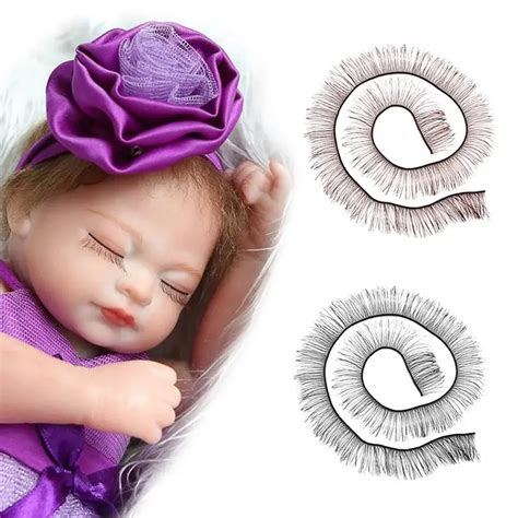 20cm Black Eyelashes For Baby Dolls Cute Piecey Clusters Dolls