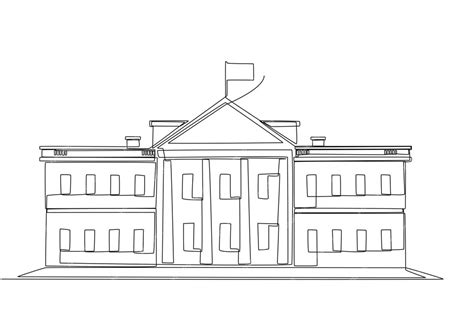 Premium Vector The White House In Washington Dc United States Line Art