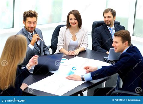 Manager Discussing Work With His Colleagues Stock Image Image Of