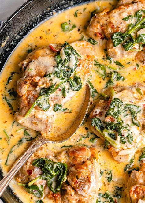 Creamy Garlic Butter Chicken With Spinach And Bacon Chicken Recipes