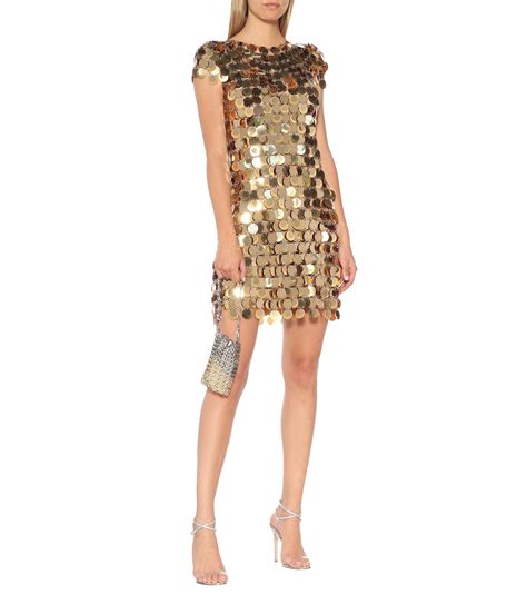 Paco Rabanne Embellished Dress In Metallic Lyst