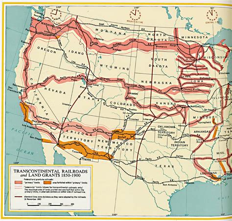 Transcontinental Railroads And Land Grants Circa 1850 1900 Ad Kansas