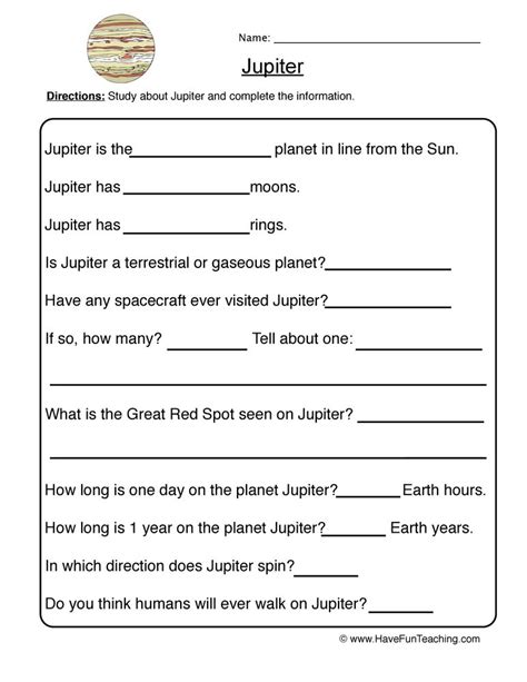 Reading Comprehension Worksheets Planets Sandra Rogers Reading